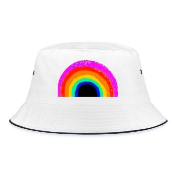 Vivid Rainbow Arch - Bucket Hat - white/navy - Front