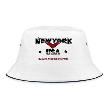 New York USA Zitat Design für New York Begeisterte - Bucket Hat - Weiß/Navy - Vorne