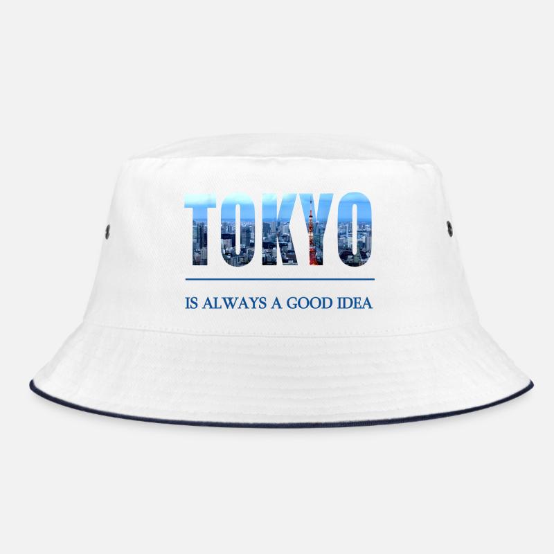 Tokyo Skyline Schriftzug – Immer eine gute Idee Bucket Hat