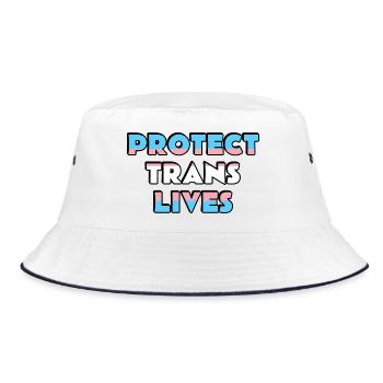 Protect Trans Lives - Bucket Hat - white/navy - Front