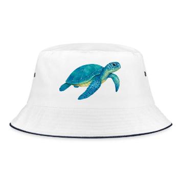 Tortue de mer bleue Aquarelle - Bob - blanc/marine - Devant