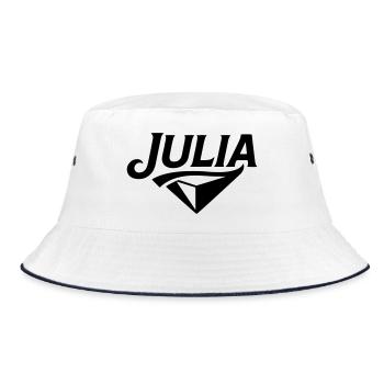 Julia - Name Design - Bucket Hat - white/navy - Front