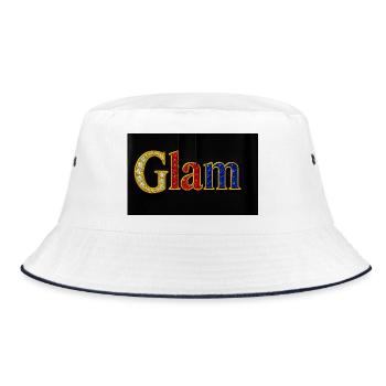 Glam Jewelry Text - Bucket Hat - white/navy - Front
