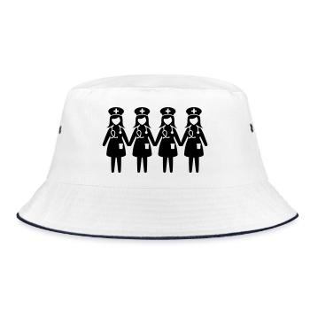 Krankenschwester Team - Bucket Hat - Weiß/Navy - Vorne