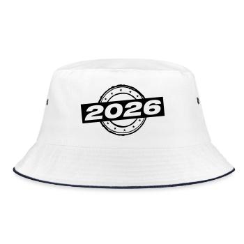 2026 year - Bucket Hat - white/navy - Front