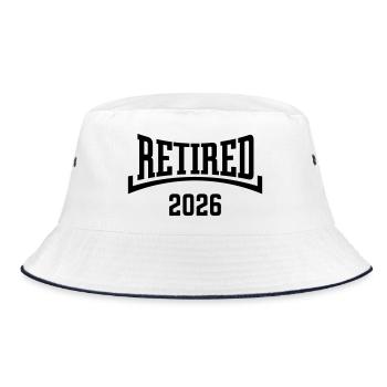 Retraité 2026 (Retraitée / Concave / Noir) - Bob - blanc/marine - Devant