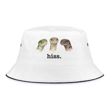 Snake Funny Snake Lover Lusti - Bucket Hat - white/navy - Front