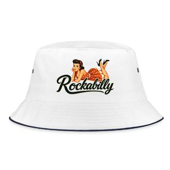 Cadeau de fille pin-up pour voitures vintage rockabilly - Bob - blanc/marine - Devant