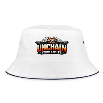Unchain Your Limits Bike Saying - Bucket Hat - white/navy - Front