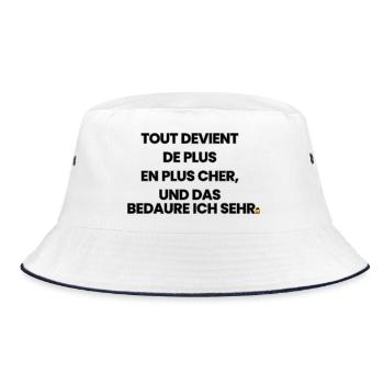 Französisch-Deutsch-Reim 1 (Ver. B) - Bucket Hat - Weiß/Navy - Vorne