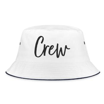 Crew Hand Lettering Design - Bucket Hat - white/navy - Front