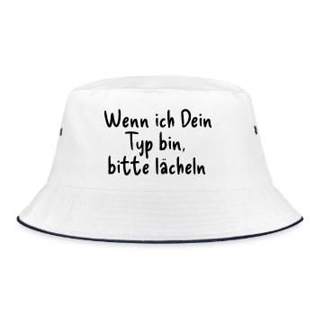 Wenn ich Dein Typ bin  - Bucket Hat - Weiß/Navy - Vorne