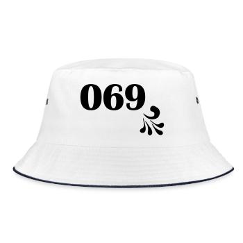 Frankfurt 069 Design by Bembeltown für Frankfurter - Bucket Hat - Weiß/Navy - Vorne