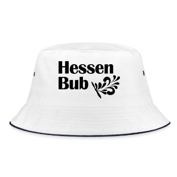 Hessen Bub - Frankfurt Design Shop Bembeltown.de - Bucket Hat - Weiß/Navy - Vorne