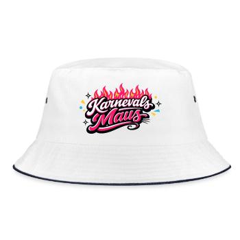 Karnevalsmaus Köln - Kölner Karneval Design - Bucket Hat - Weiß/Navy - Vorne