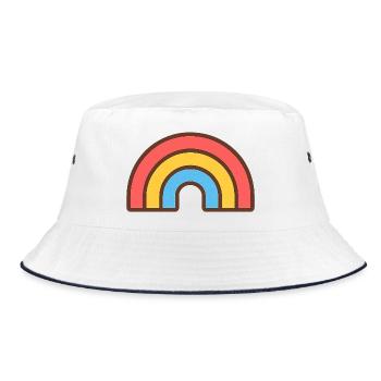 Bright retro rainbow - Bucket Hat - white/navy - Front