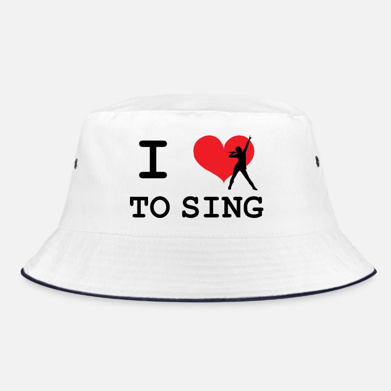 I love to sing - Bucket Hat - white/navy