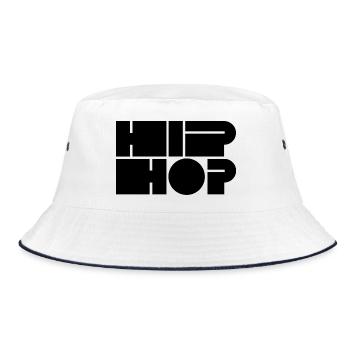 Logo Hip Hop audacieux - Bob - blanc/marine - Devant