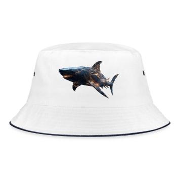 Cybershark – Futuristic Power of the Deep - Bucket Hat - white/navy - Front