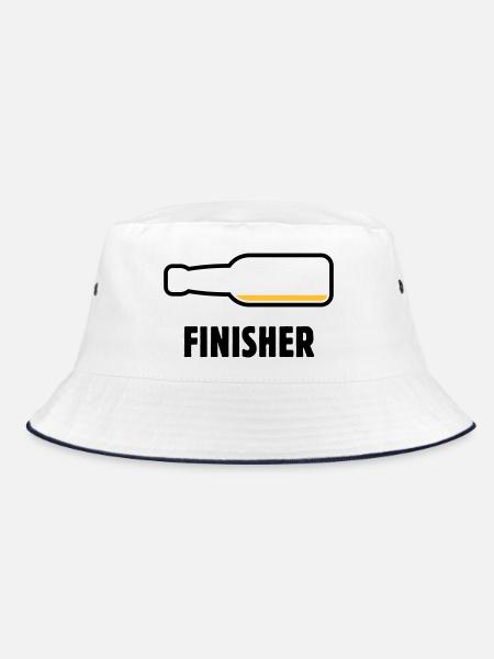 Finisher (beer / beer / beer drinker / POS 2C) - Bucket Hat - white/navy - Front