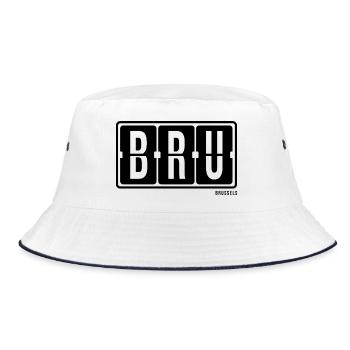 Brussels BRU, sac à dos souvenir de la ville, tasse, sweat à capuche - Bob - blanc/marine - Devant