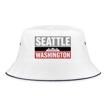 Souvenir de voyage vintage du ferry Washington à Seattle - Bob - blanc/marine - Devant