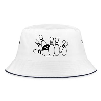 Bowling pills and ball - Bucket Hat - white/navy - Front