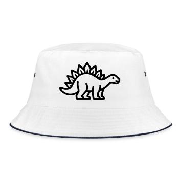 stegosaurus - Bucket Hat - white/navy - Front