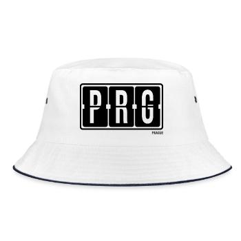 Prague PRG, City Souvenir Hoodie, Bag, Socks - Bucket Hat - white/navy - Front