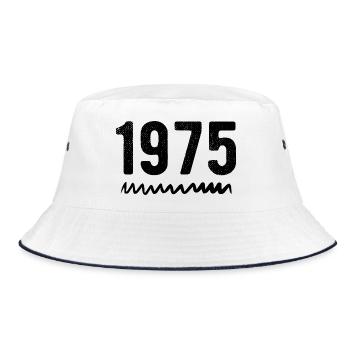 1975 Anniversary 1975 Retro 1975 - Bucket Hat - white/navy - Front