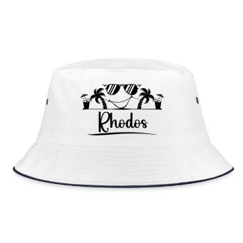 Rhodes - Bucket Hat - white/navy - Front