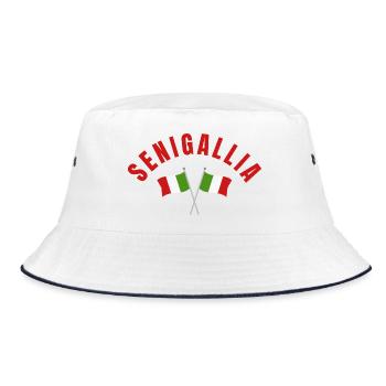 Emblem der Senigallia-italienischen Flagge - Bucket Hat - Weiß/Navy - Vorne