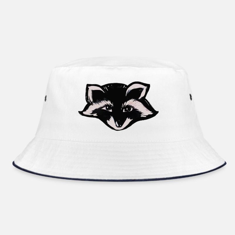 Mitternachts-Waschbärkopf Bucket Hat