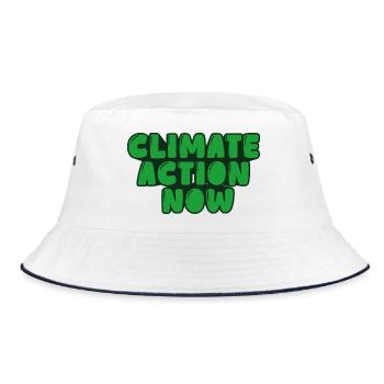 climate action now - Bucket Hat - white/navy - Front