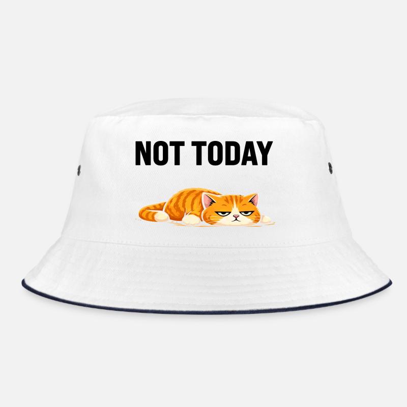 Relaxed Orange Tabby Cat Illustration Bucket Hat