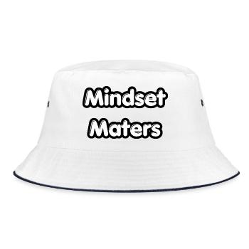 Mindset Matters T-Shirt | Motivational Tee - Bucket Hat - white/navy - Front