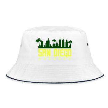 San Diego Skyline Neon Yellow - Bucket Hat - white/navy - Front