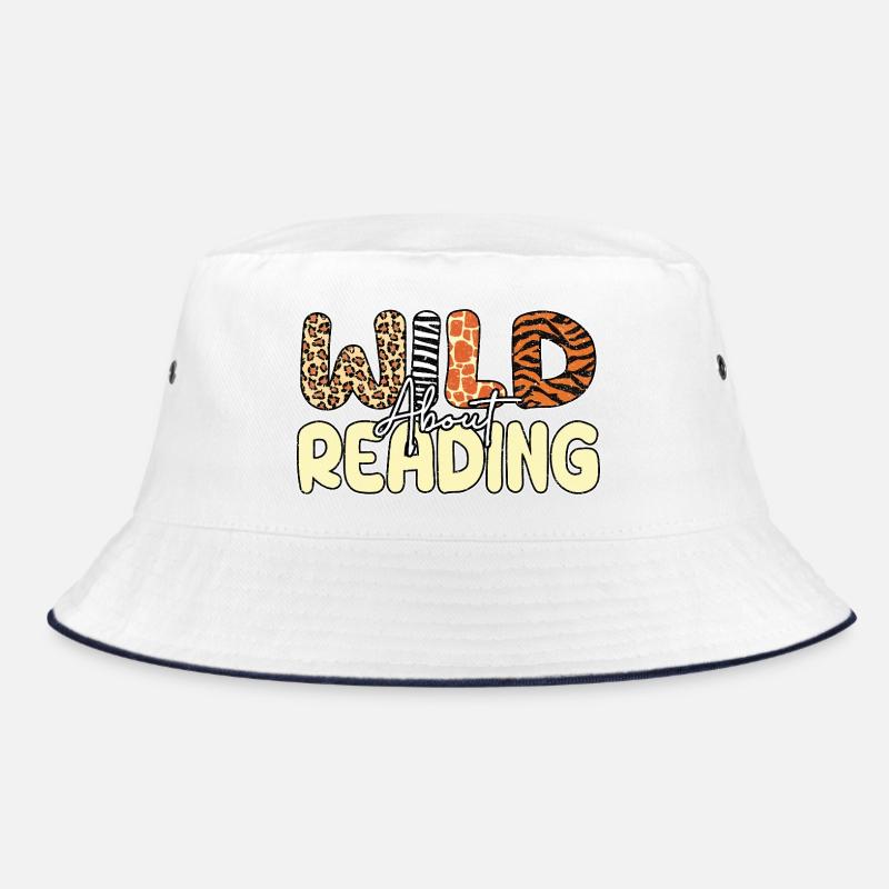 Wild About Reading Books Lover Funny Book Bucket Hat