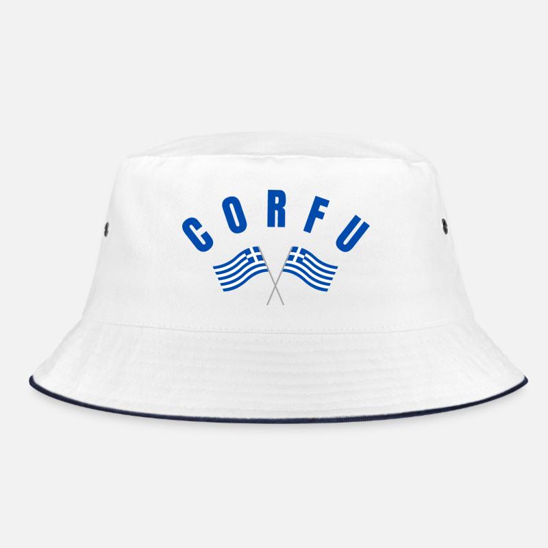 Corfou avec drapeaux grecs croisés Bob