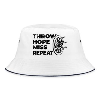 Darts Player Saying - Bucket Hat - white/navy - Front
