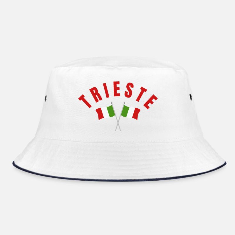 Trieste Italian Flags Cross Emblem Bucket Hat