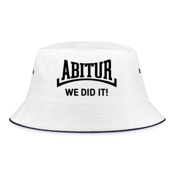 Abitur – We Did It! (Graduating Class / Concave / B) - Bucket Hat - white/navy - Front