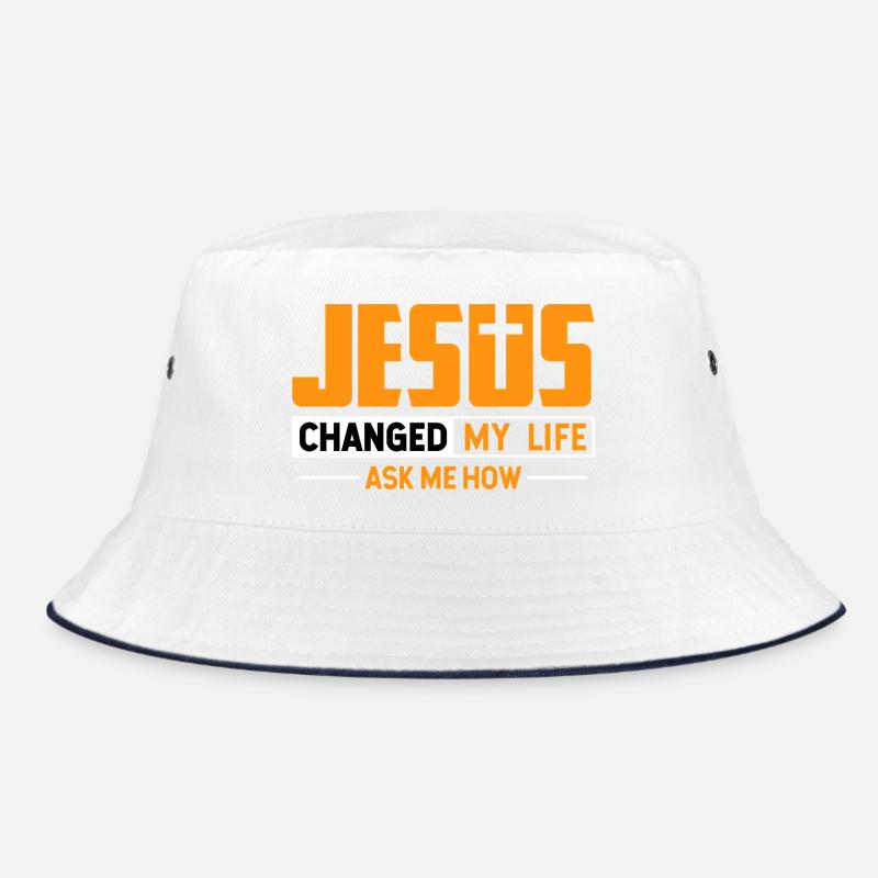 Jesus Changed My Life Ask Me How Design Bucket Hat