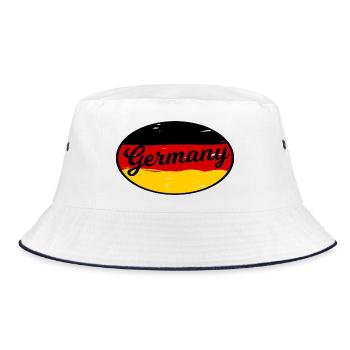 Germany Font Flag Wave Look - Bucket Hat - white/navy - Front