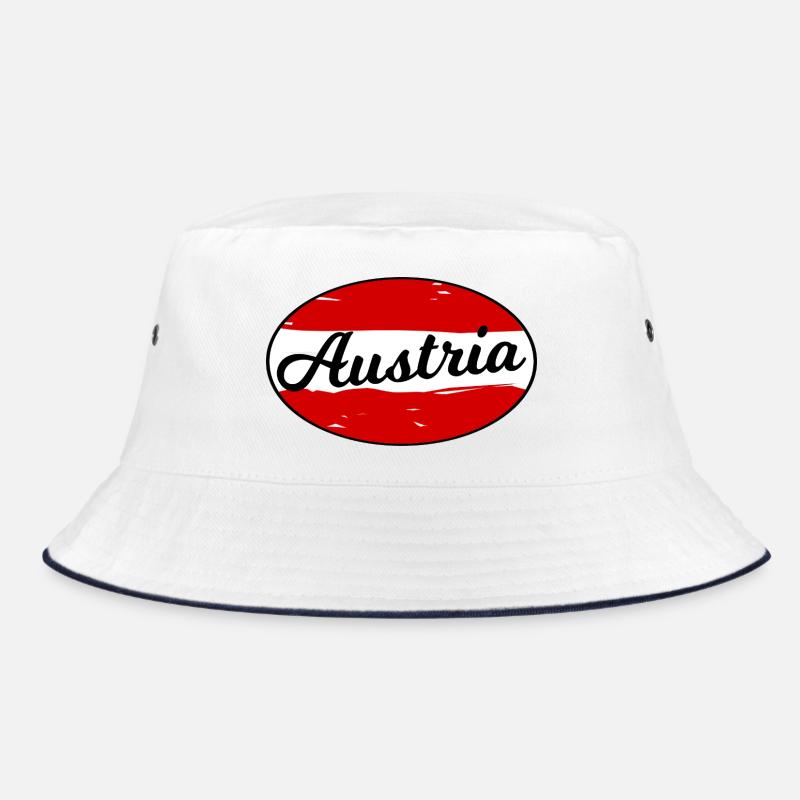 Austria Script Logo on Red Bucket Hat