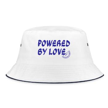 Powered By Love Not Algorithms - Bucket Hat - white/navy - Front