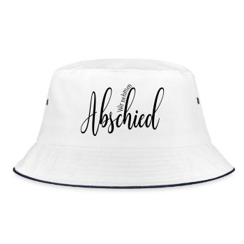 Trauer Abschied - Bucket Hat - Weiß/Navy - Vorne