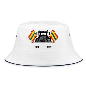 Overijssel_Tractor_Custom_Edition - Bucket Hat - Weiß/Navy - Vorne