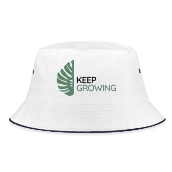 Monstera – Weiter wachsen - Bucket Hat - Weiß/Navy - Vorne