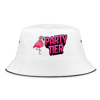 Flamingo Party Tier - Bucket Hat - white/navy - Front